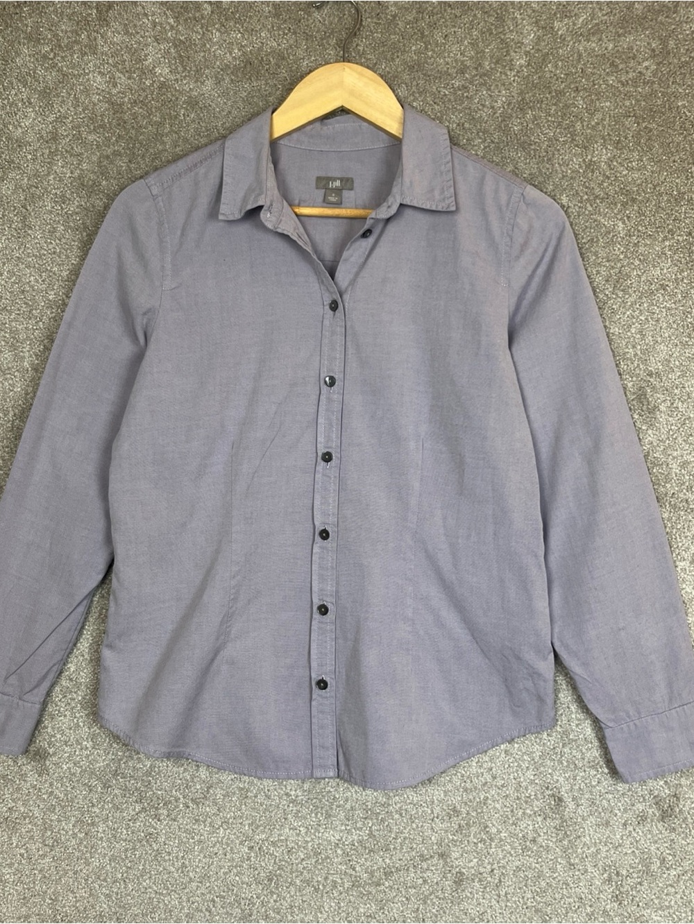 J Jill Shirt Womens Small Purple Cotton Long Sleeve Button Front Collared- 5299